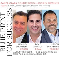 Blue Print for Success seminar flyer from the Santa Clara County Dental Society showing Michael Njo as one of the program providers